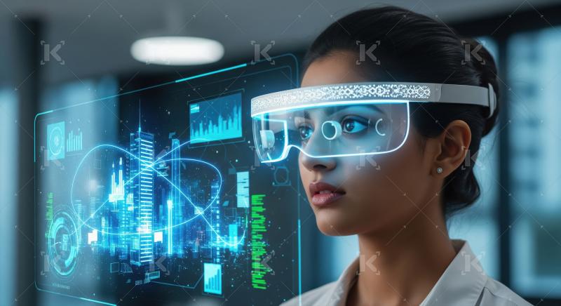 Visionary Woman Explores Smart City Data in AR