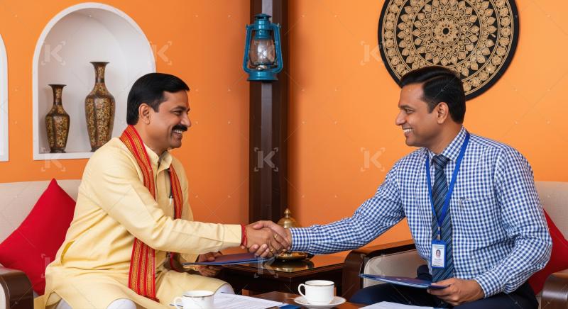 Indian Businessmen Shaking Hands, Formal Agreement