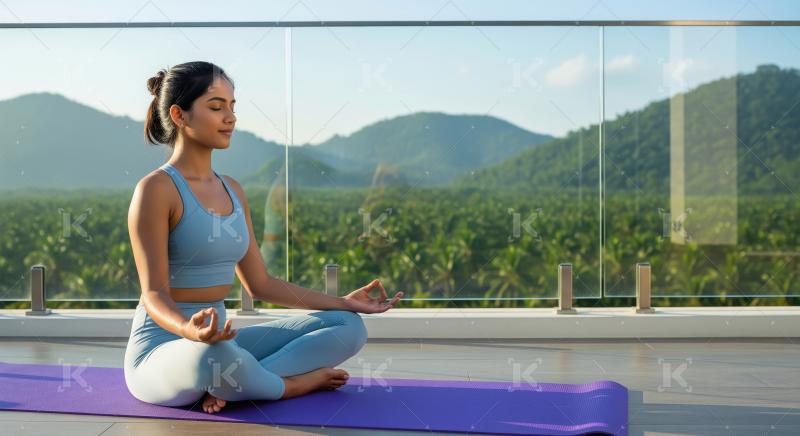 Young beautiful indian woman doing yoga at park